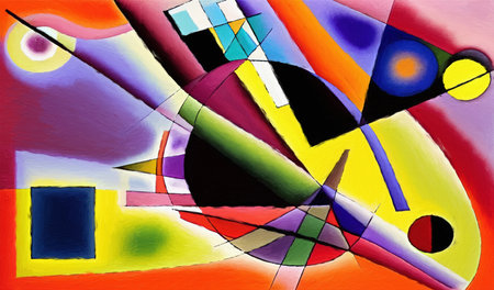 Digital painting abstract art in cubism style, graphic drawing expressionism artwork, fashionable...
