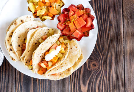 Indian food chapati or Indian flat bread,の写真素材