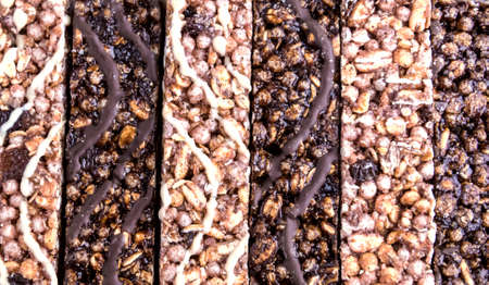 Different muesli barsの写真素材