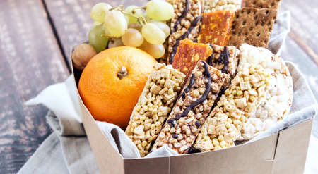 Muesli Granola bars Orange and rapesの写真素材