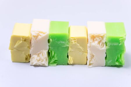 Handmade Spa Soap Organic Soa Various Soap Bars Spa Treatments Top View Horizontal Spa Conceptの写真素材