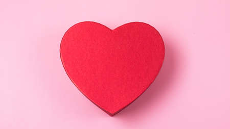 Holiday Valentines Day background with hearts Pink Background Horizontal Copy Space Banner
