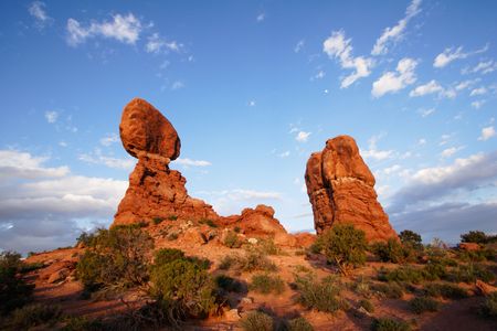 Balanced Rock in Arches National Park, USAの写真素材
