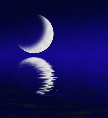Moon Reflection の写真素材