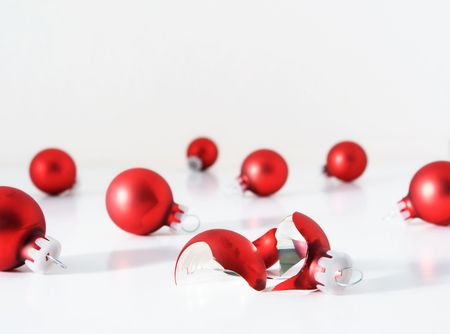 Group of Ornaments with One Brokenの写真素材