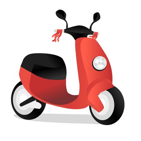 Electric scooter. Isolated Motorbike moped, motorbike brand transport. isolated vector illustrationのイラスト素材
