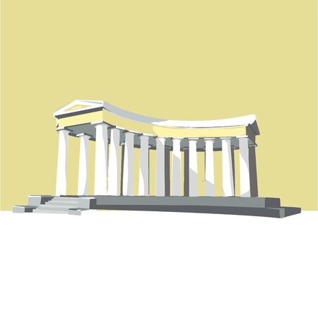 Odessa, Ukraine - colonnade popular world sightseeings, memorial building. isolated vector illustrationのイラスト素材