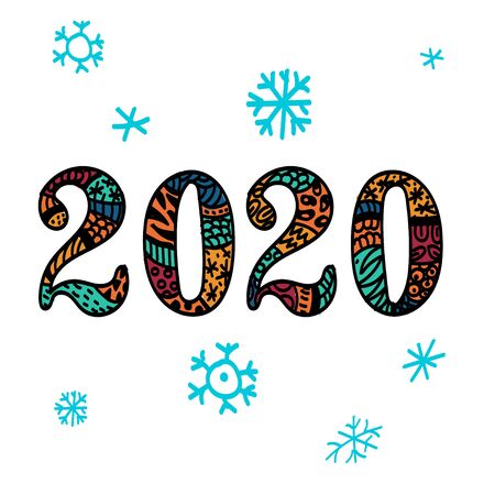 2020 Happy New Year background. Ugly sweater with christmas ornament. home made pattern. Vector illustrationのイラスト素材