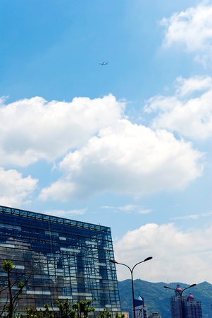Building exterior glassの写真素材