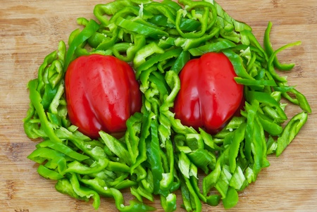green bell peppersの写真素材