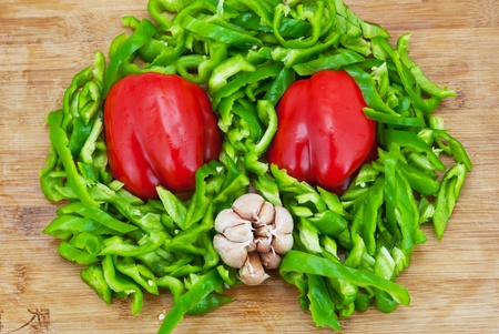 green bell peppersの写真素材