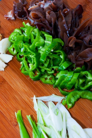 Menu board cut vegetablesの写真素材