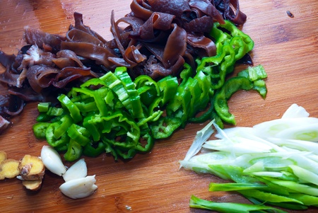 Menu board cut vegetablesの写真素材