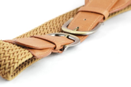 beautiful and the leather belt on a white background