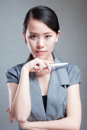 Young women in thinkingの写真素材