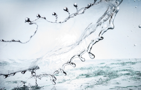 The splash splashing in the white background