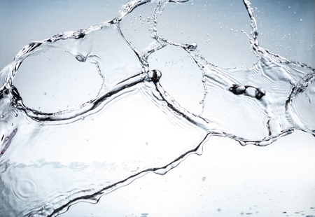 The splash splashing in the white background
