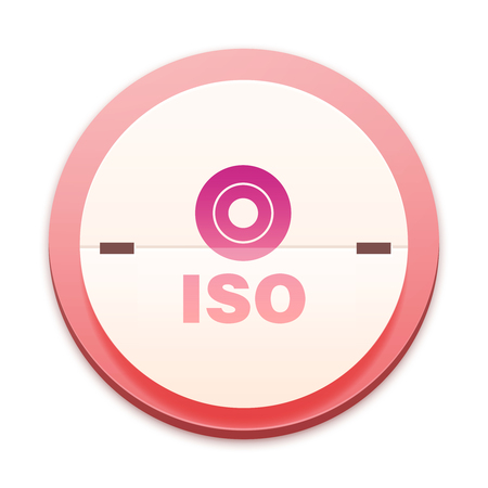 Pink icon, ISO textの写真素材