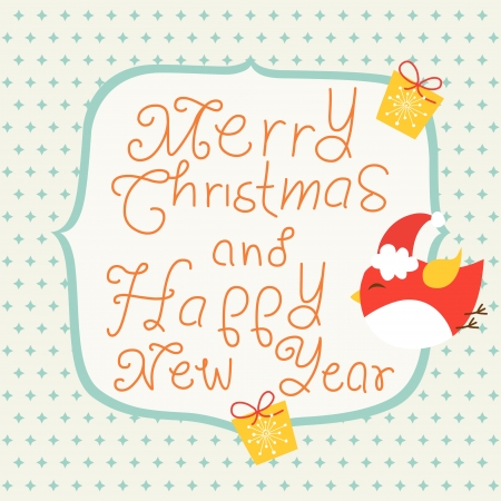 Merry Christmas and Happy New Year, greeting cardのイラスト素材