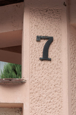 House number as a separate element sevenの写真素材