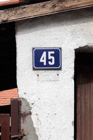House number as a separate element forty-fiveの写真素材
