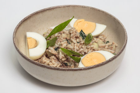 Tuna Rice Salad with Boiled Eggの写真素材