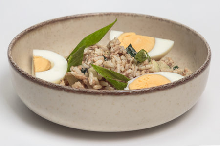 Tuna Rice Salad with Boiled Eggの写真素材