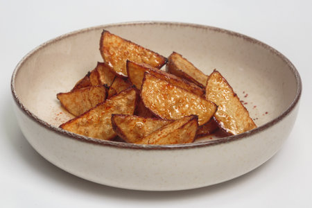 Roasted Potato Wedges with Paprika Seasoningの写真素材