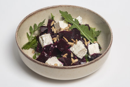 Beet and Feta Salad with Arugula and Sunflower Seeds