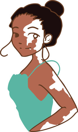 Art-woman with vitiligo skin self acceptanceのイラスト素材