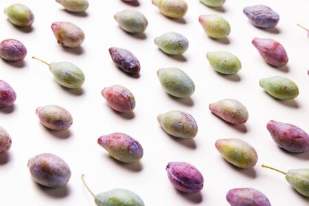 Seamless pattern with plum. Tropical abstract background. Plum on the white background.の写真素材