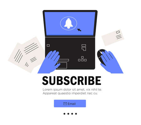 Email marketing banner in the minimalist flat line style.のイラスト素材