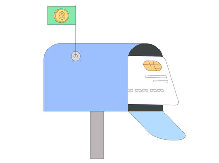 Successful transaction, withdrawal or increase bank account balance notification. Send or receive money to your banking account and receive mail or message concept for website or mobile application.のイラスト素材