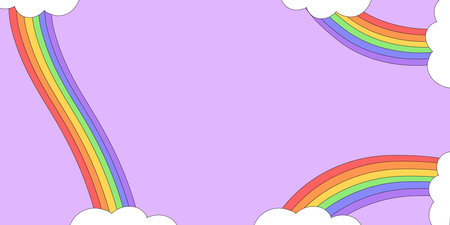 Rainbow lgbt flag colors background. Pride month, week or day celebration wallpaper. LGBTQ support social media banner or post template, greeting card or party, event, festival or parade invitation.のイラスト素材