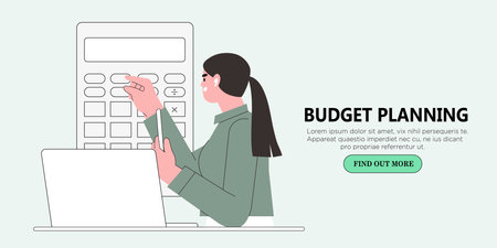 Character preparing documents for tax calculation, making income tax return and calculating business invoices. Taxation concept. Online accountant service for business.のイラスト素材