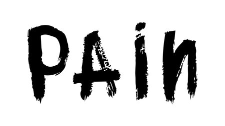 Background with the inscription PAIN in grunge style, black inscription painted with dry brush, grunge ink inscription, hand drawn letters isolated, modern design for web designのイラスト素材