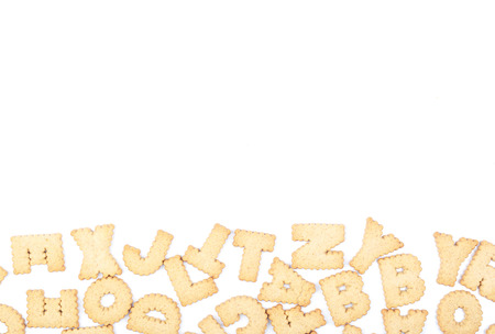 Alphabet from cookies isolated on white backgroundの写真素材