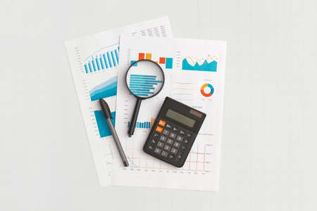 Business graphs, charts on table. Financial development, Banking Account, Statisticsの写真素材