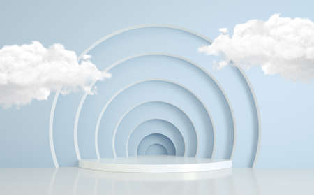 Minimal abstract geometric podium. Platforms for product presentation, mock up background. 3d renderingの写真素材