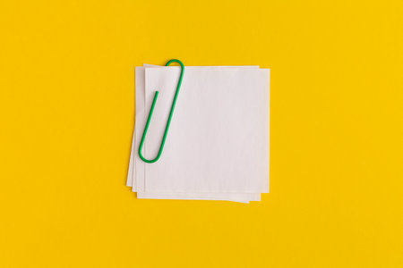 Mock up sticky notes on yellow background. Business concept, strategy, planning