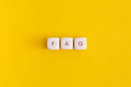 The word "FAQ" on a white cubesの写真素材