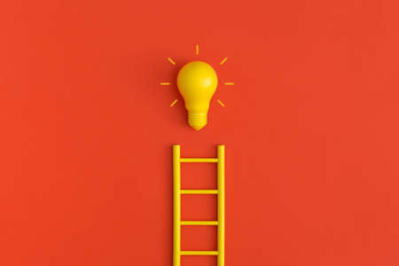 Ladder career path for business growth success process. Inspiration and creative idea concept.