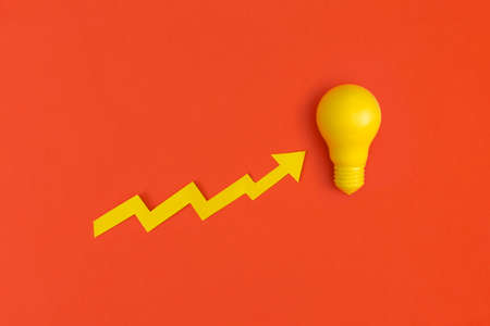 business growth concept. Financial report with graphs and arrows.