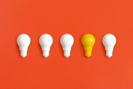 Light bulb on yellow background. idea concept