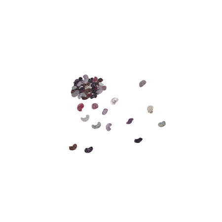 Poppy seeds small pile, scattered grains, watercolor food ingredient illustration isolated on white....