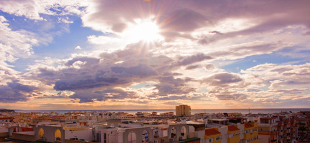 Sky, clouds, either. Estepona city, Andalusia, Spain.のeditorial素材