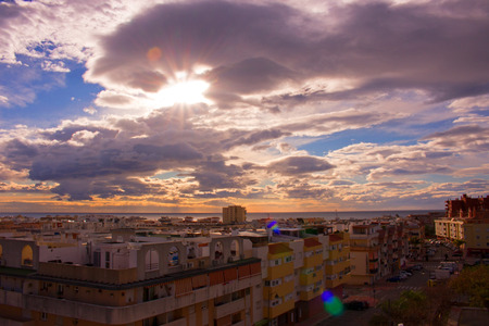 Sky, clouds, either. Estepona city, Andalusia, Spain.のeditorial素材