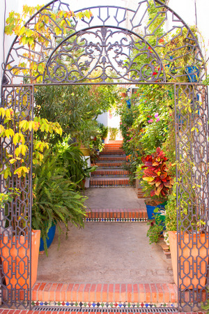 Spanish street. Costa del Sol, Andalusia, Spain.の写真素材