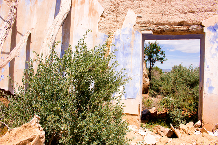 Ruins. Old abandoned rural house. Antique architecture.の写真素材