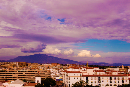 Beautiful sky and clouds. Spain, Andalusia, Estepona city.の写真素材